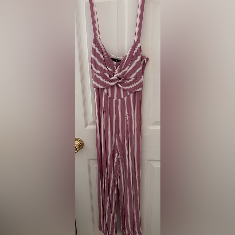 Lulus XS pink/white jumpsuit